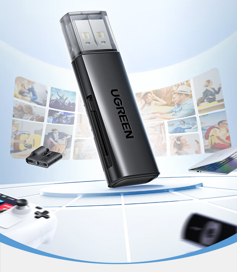 UGREEN USB 3.0 High-Speed Card Reader, Multifunctional SD/TF Dual-In Compatible with Computers, DSLR Cameras, Dash Cams, Security Monitoring Storage Memory Cards, Multiple Card Readers 2