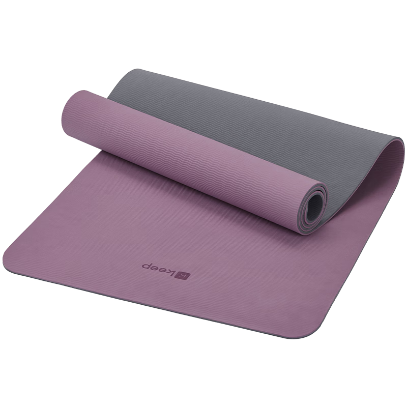 Keep Yoga Mat TPE Fitness Mat for Men and Women 183*61cm Exercise Mat Training Mat Anti-slip Soundproof Shock Absorption Deep Grey