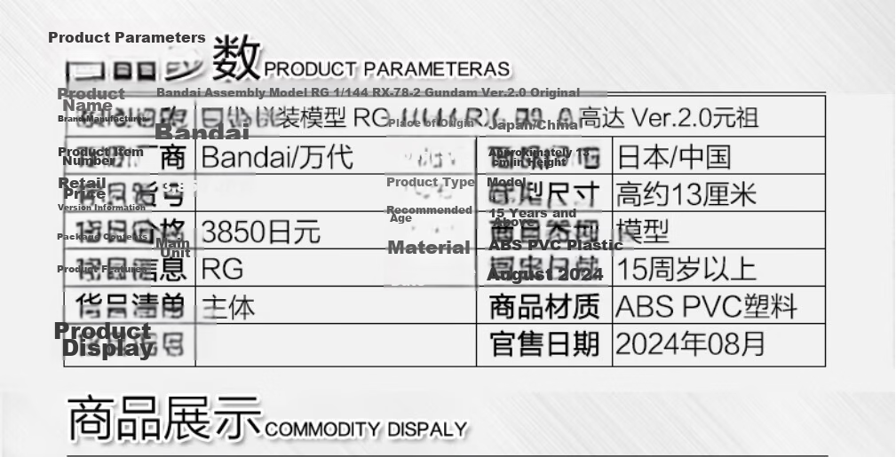 BANDAI Model Kit, 1/144 RG15 Angel - for Ages 15 And up 1