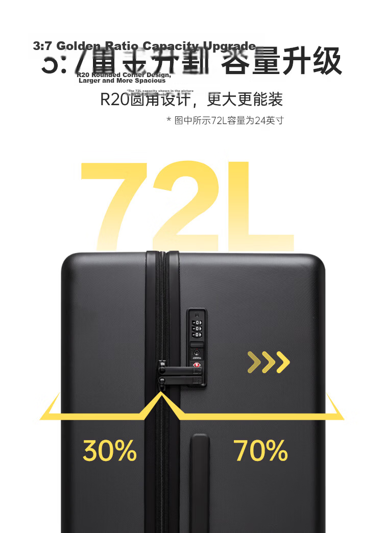 LEVEL8 20-inch Carry-on Luggage Unisex Student Travel Suitcase Spinner Trunk with TSA Lock Black 4