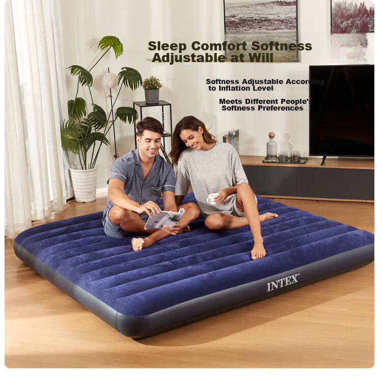 INTEX Single Inflatable Air Bed Portable Home Nap Sleeping Pad Outdoor Tent Moisture-Proof Foldable Mattress 64756N 9
