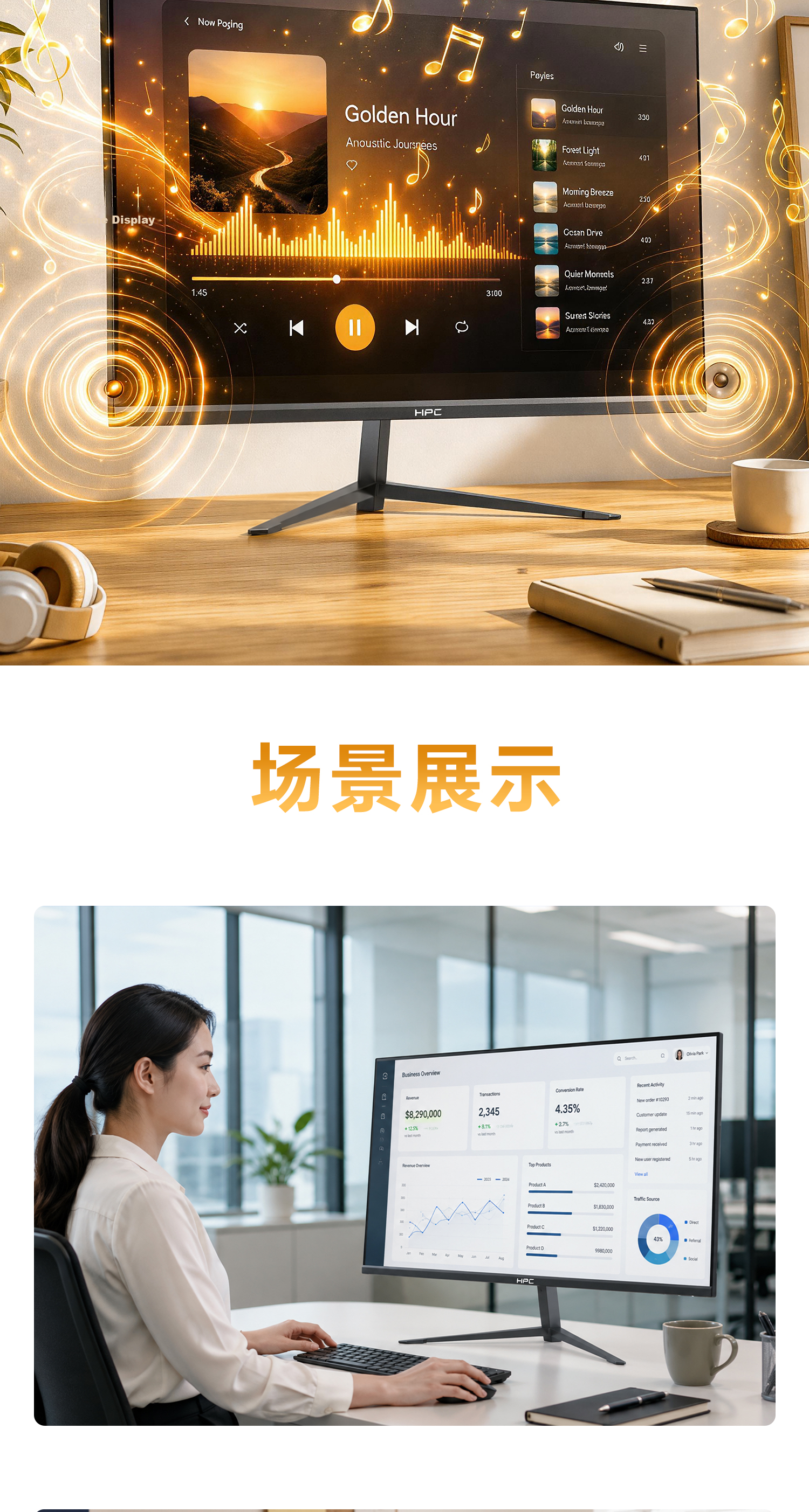 HPC 27-inch 2K Monitor 144Hz High Refresh Rate IPS Technology Built-in Speakers Home Office Entertainment Computer Display 2026 Upgrade 27H62Q 10
