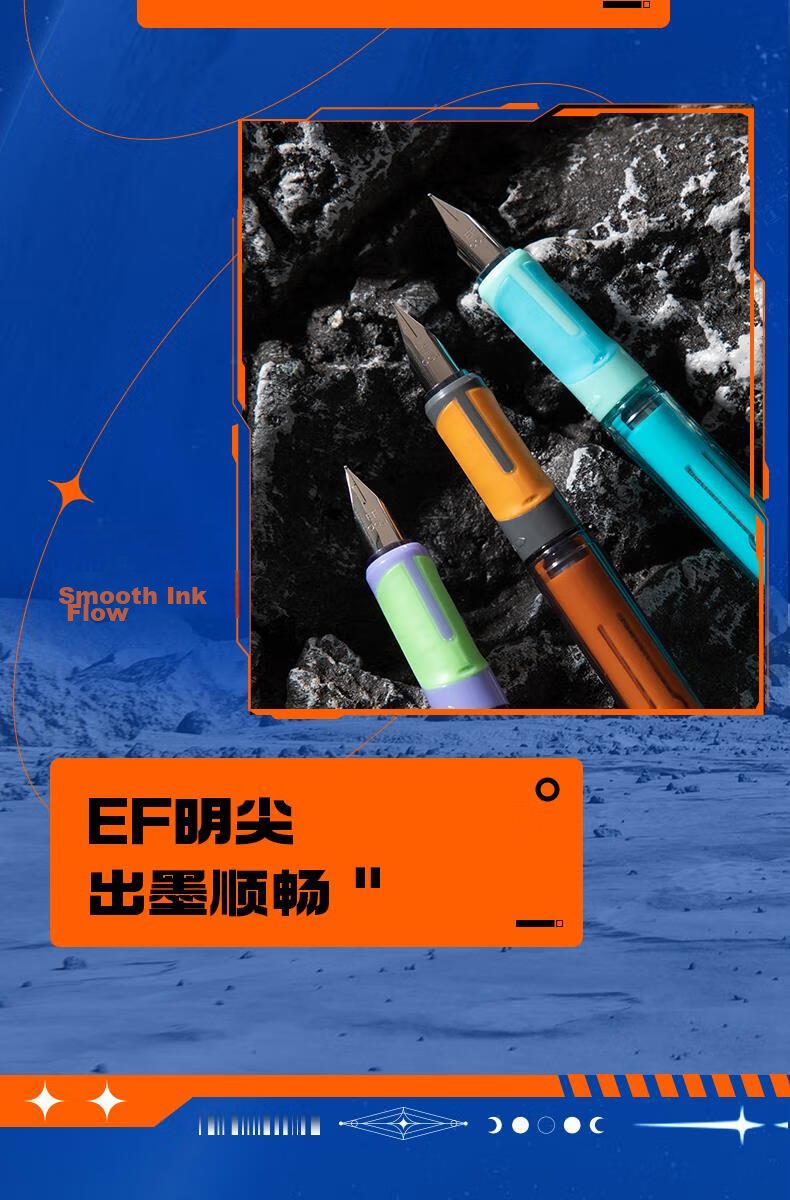 Deli EF Fine Nib Fountain Pen Student Stationery, Quick-Drying Posture-Correcting Handwriting Practice (1 Pen 1 Crystal Blue Ink Cartridge 1 Ink Converter), Purple, S5-J EF Nib (Approximately 0.38mm) 11