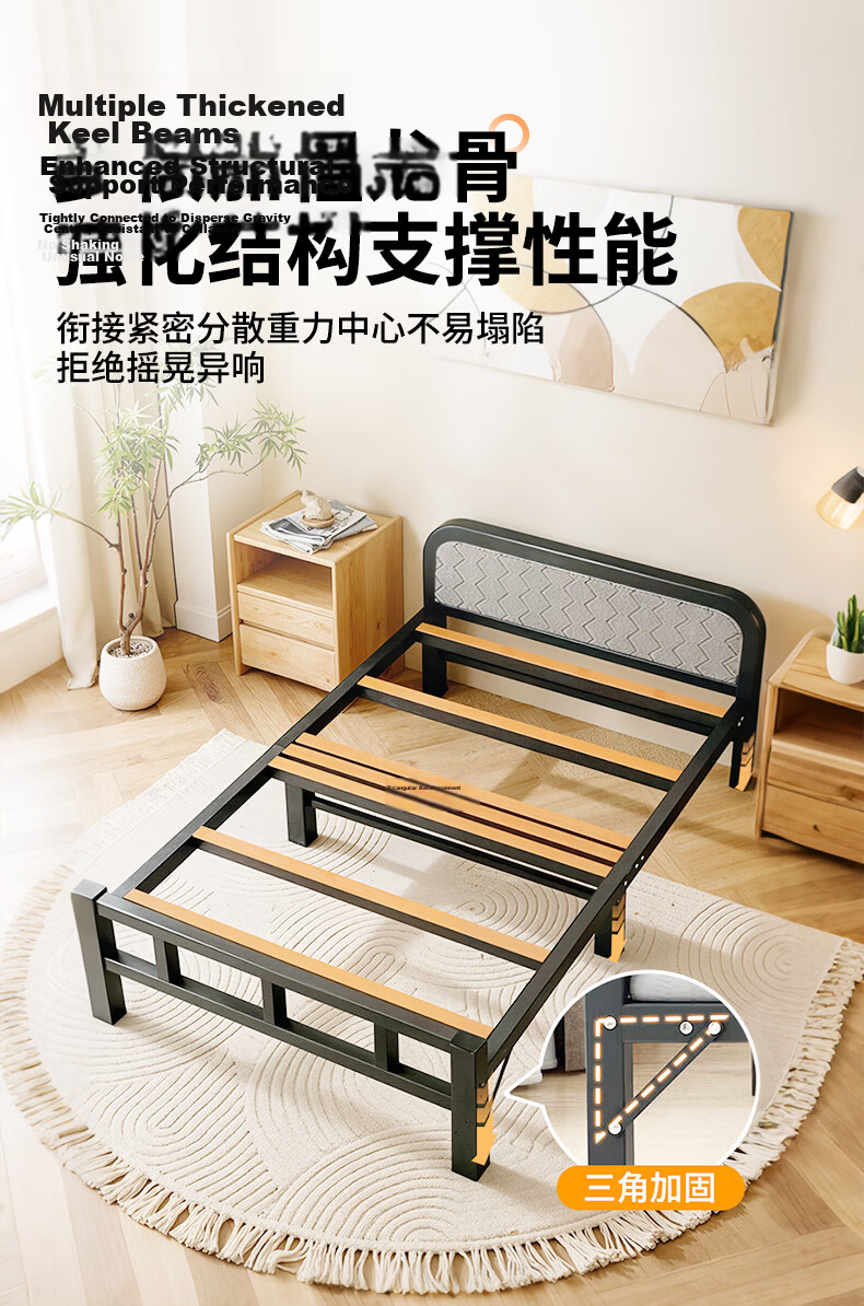 Quanpinwu (No Installation) Folding Single Bed Nap Bed Home Hospital Care Sponge Mattress Camp Bed 9