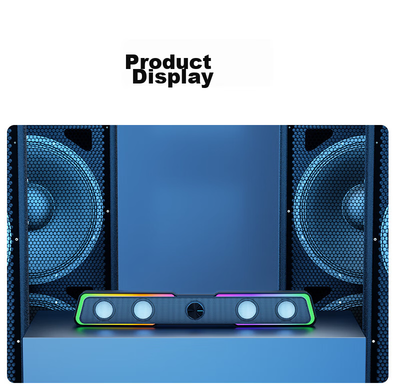 HP DHE-6002S Computer Speakers for Home Use with Microphone, Wired Long Bar Subwoofer for Laptop, Phone, Desktop, Bluetooth Speaker, Black 13