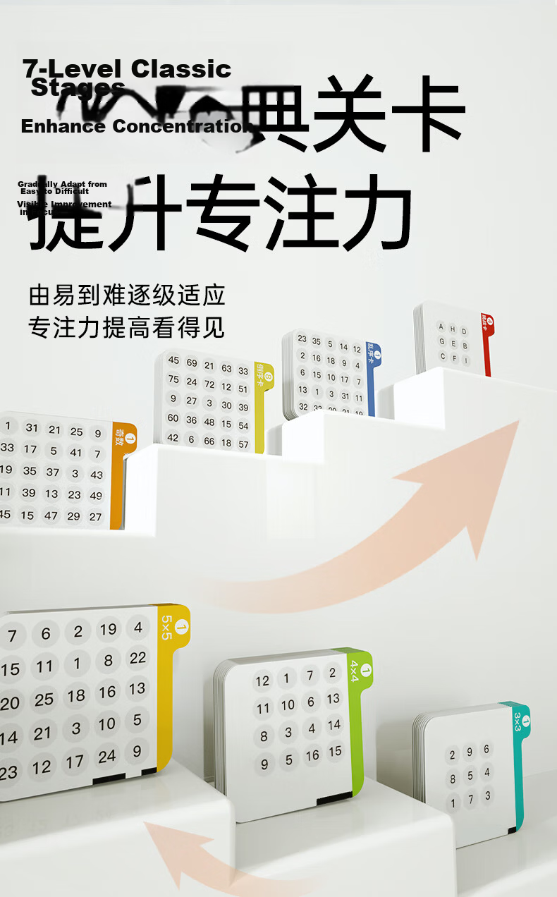 Bainshi Schulte Grid Focus and Memory Training Tool Toy for Boys and Girls Primary School Students Birthday Gift 7