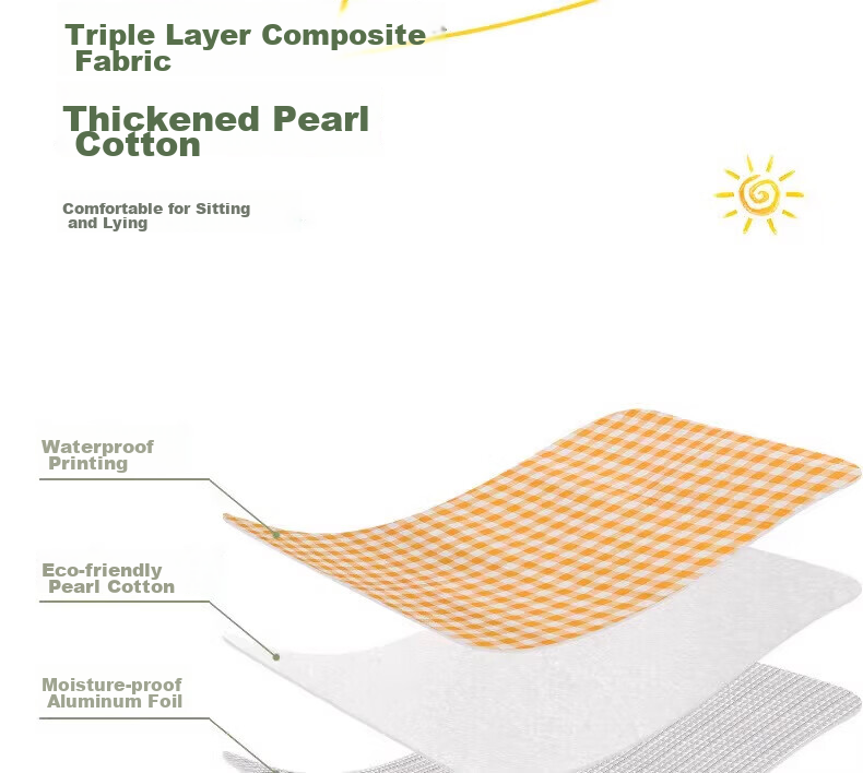 Letide Picnic Mat Aluminum Foil Thickened Camping Mat Moisture-Proof Ground Mat Outdoor Picnic Blanket Lawn Mat Tent Mat 9