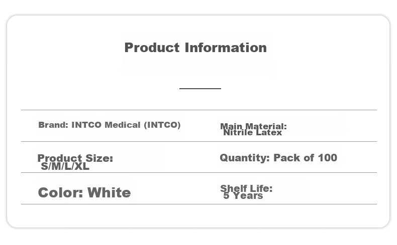 Inco Medical Disposable Nitrile Protective Gloves Comfortable Fit Industrial Labor Protection Size S White 100pcs/Box 2