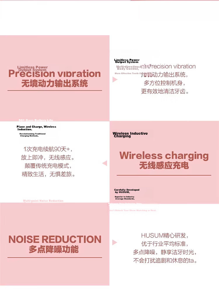 HuaShang E1 Electric Toothbrush Adult Couples Fully Automatic Smart Soft Bristles Birthday Gift E1 Pink Single with Replacement Brush Head 14