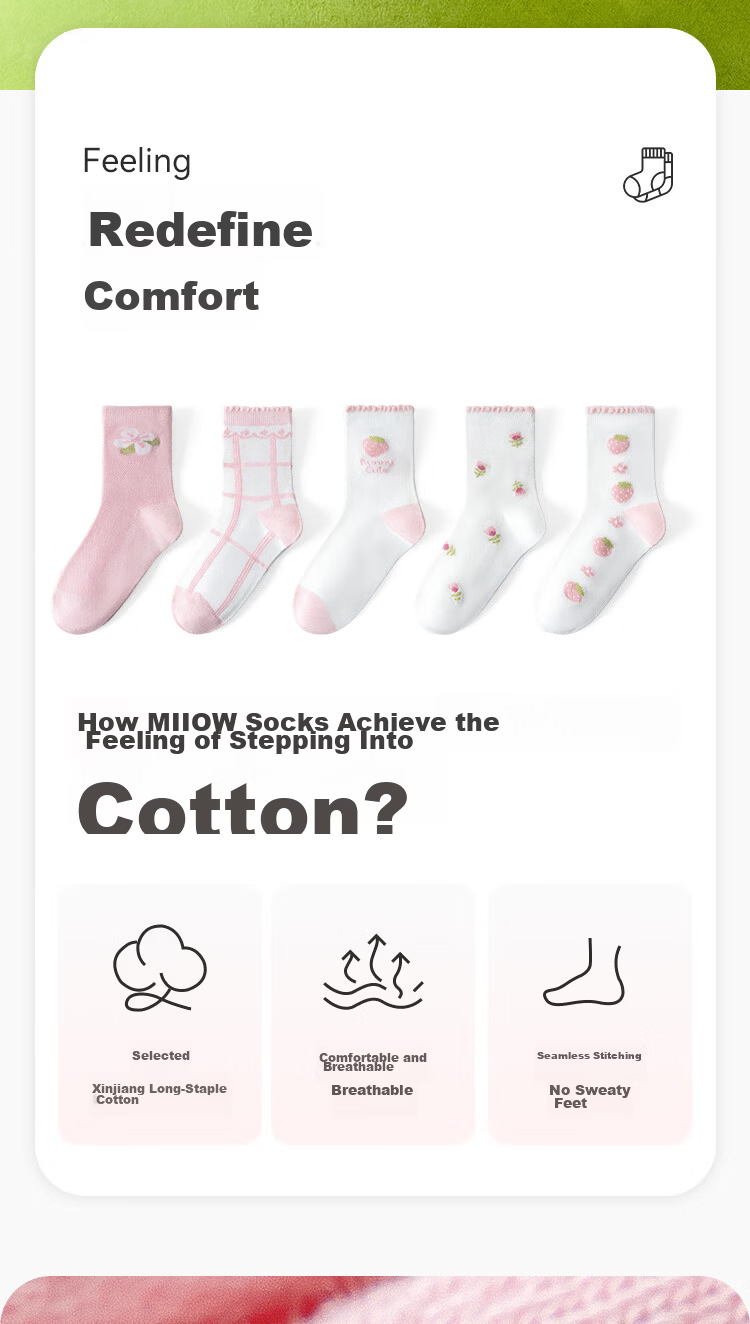 Miiow Kids Girls Cotton Summer Thin Breathable Mid-Calf Mesh Socks Baby Sports Letter Casual Mid-Calf Socks 2