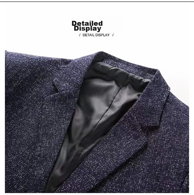 ROMON Men's Suit, Fashionable Business Single-Breasted Jacket, Versatile Casual Blazer, YT2058, Black, 4XL 13
