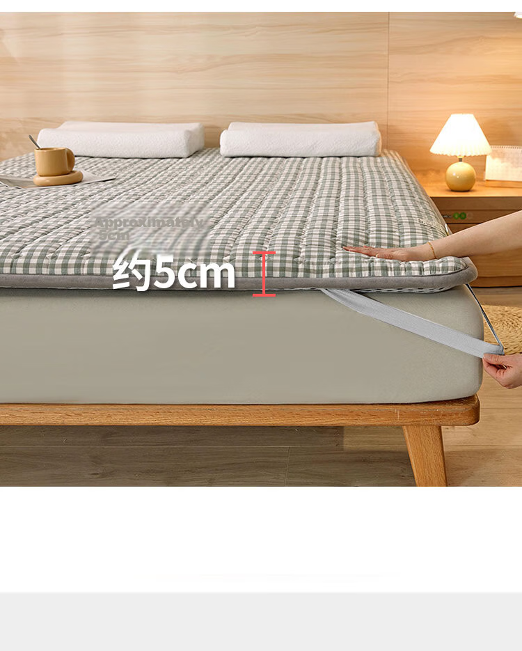 Wuyinliangpin Class A Antibacterial Pure Cotton Mattress Cover, Foldable, Double Bed Pad for Home Use, 1.5*2 Meters 6