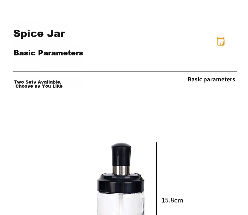 Baijie Spice Jars Set of 4, 250ml Thickened Glass Seasoning Bottles with Spoons, Salt and Spice Containers, Integrated Seasoning Bottles 14