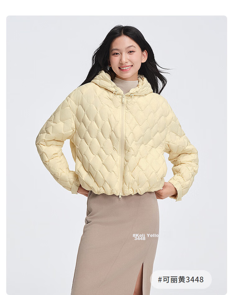 Bosideng Women's Spring and Autumn 90% Down Lightweight Hooded Loose Short Packable Commuter Warm Jacket 28