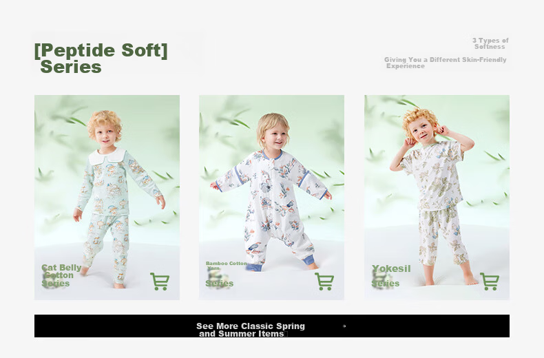 Betis Children's Pajamas Spring and Autumn Stylish New Boys Girls One-piece Baby Pure Cotton Homewear Set 2