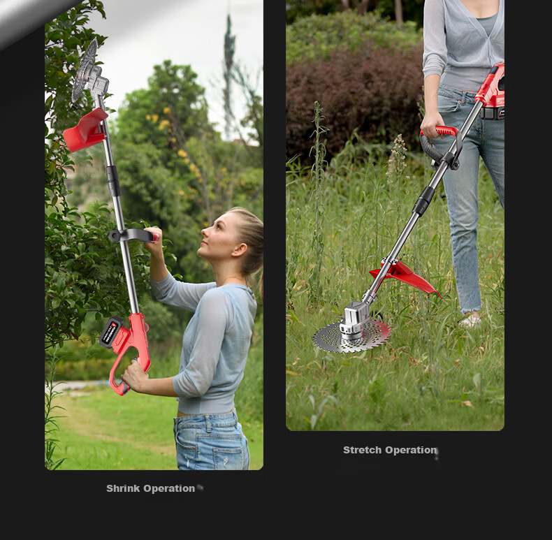 Prand Electric Cordless Lawn Mower Handheld Grass Trimmer Lithium Battery Lawn Mower Multifunctional Brush Cutter Weed Remover 13