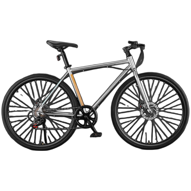 FG FLYING PIGEON Road Bicycle, Ultra-Lightweight, for Adult Racing, Men's And Women's Styles, 700c Flat Handlebar, 7-Speed, City Bike, Silver