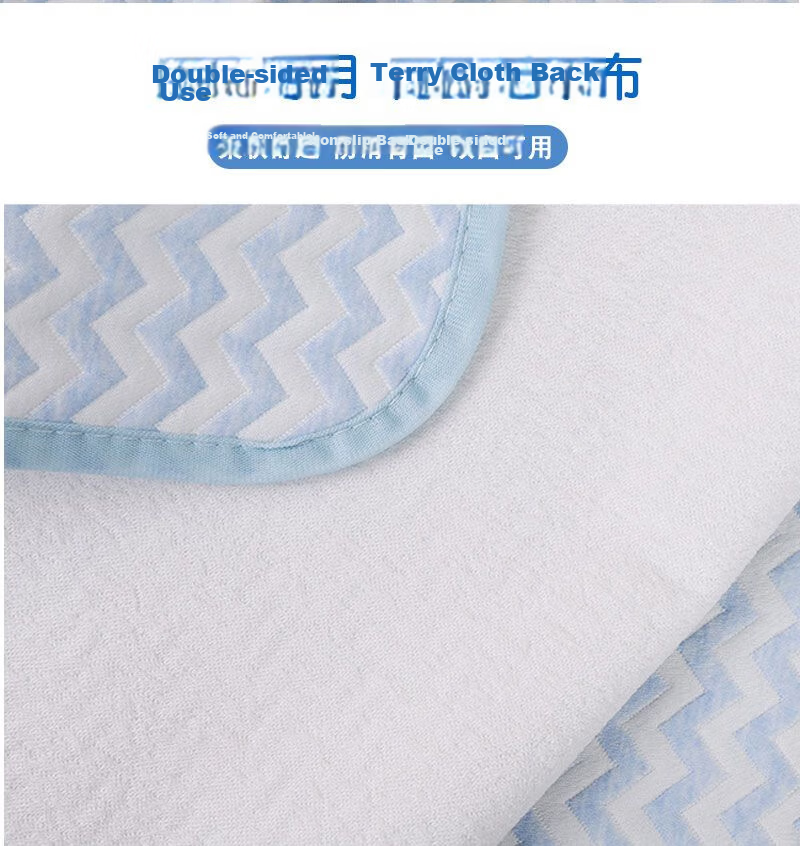 Fumantu Adult Incontinence Pad, Elderly Care Mat, Waterproof Washable Menstrual Pad, Blue Plaid (Single Pack), 2*1.5 Meters 4