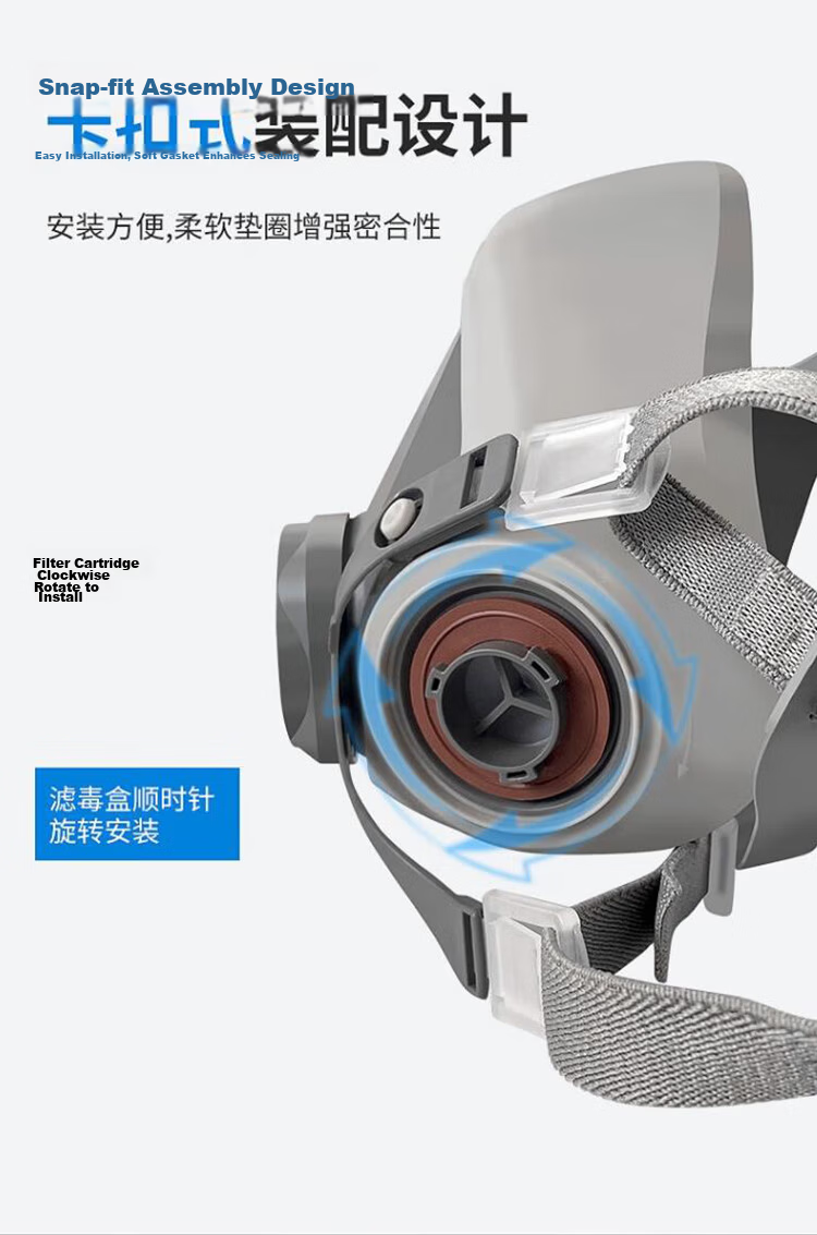 SHENGLI Gas Mask Dustproof Respirator Organic Gas Vapor Protection Dust and Toxic Protection M3200D Set of 1 10