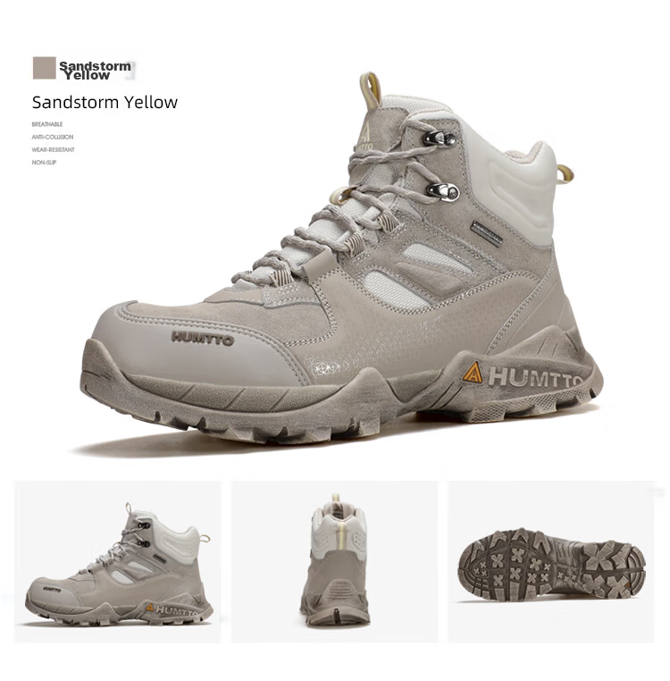 HUMTTO High-Top Waterproof Hiking Boots for Women, Non-Slip Shock-Absorbing Outdoor Trail Walking Climbing Shoes, Beige, Size 39 17
