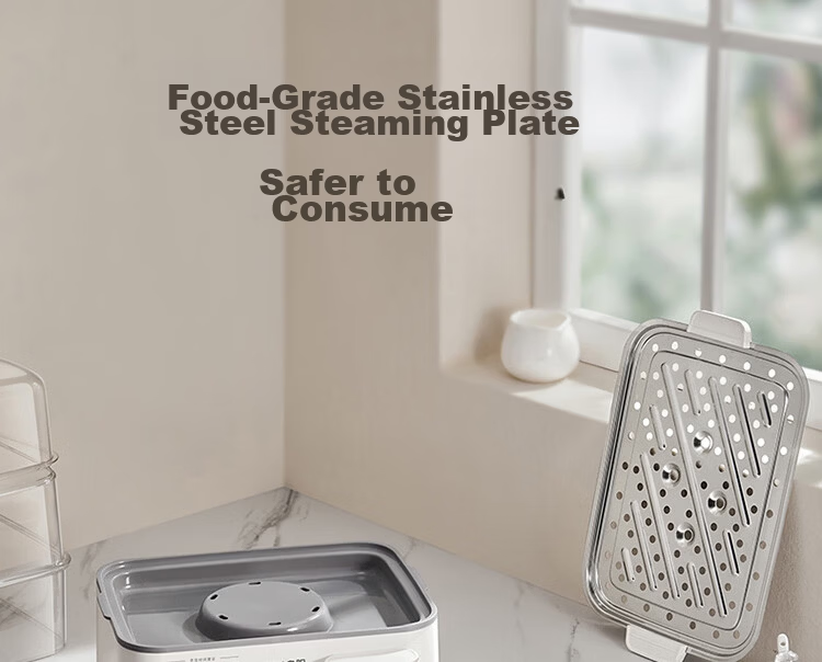Joyoung 20L Household Three-Layer Electric Steamer with Visible Water Tank, Breakfast Maker, Stainless Steel Steaming Plates for Dumplings DZ200HG-GZ572 17