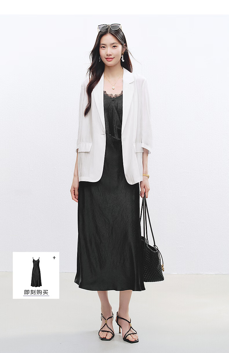 Yixiang Liying Lightweight Linen Blazer 2026 Summer New Loose Draped Short Jacket Beige 160/84A/M 43