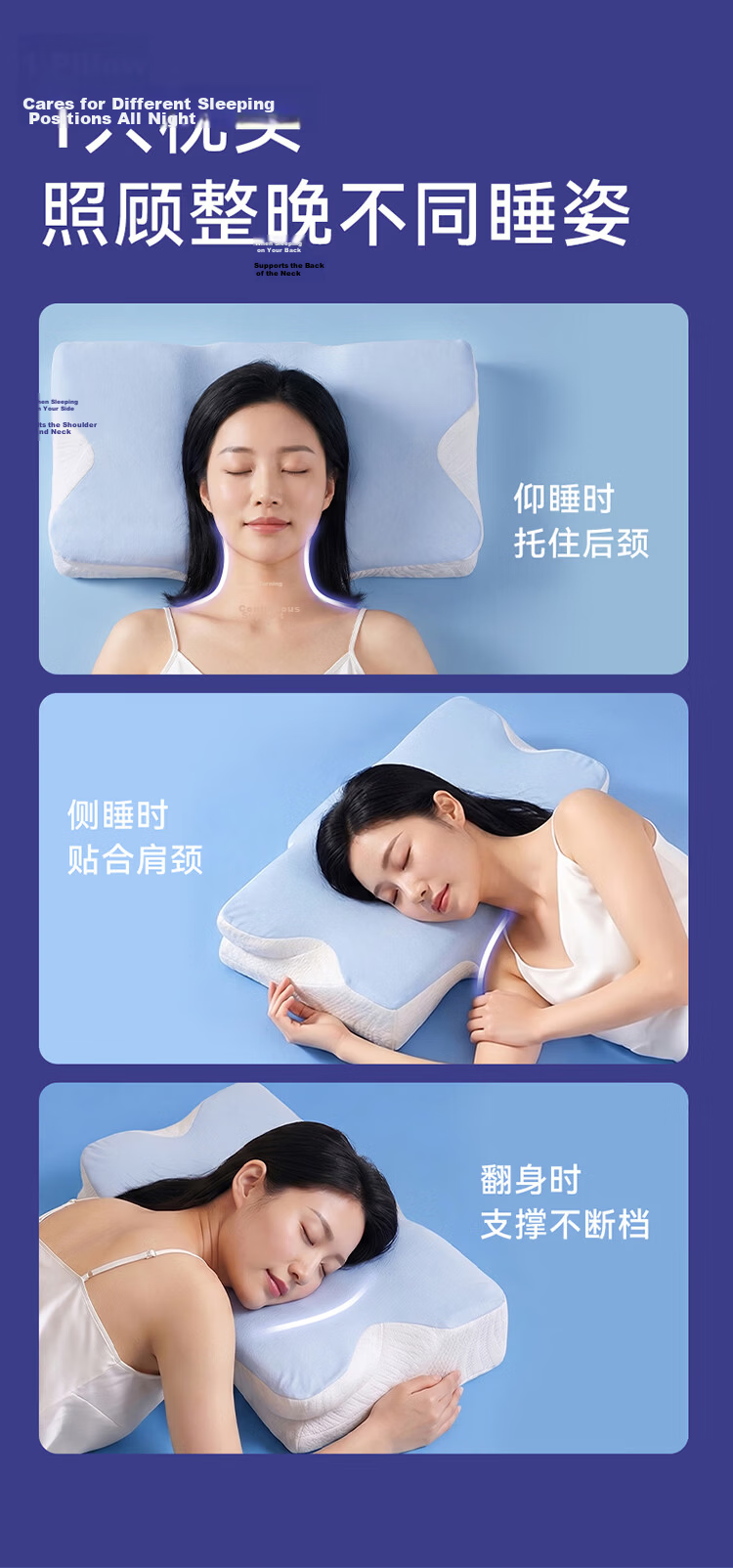 AiSleep All-Round Neck Support Pillow 2.0 Pro Memory Foam Cervical Pillow Ergonomic Adult Butterfly Shape Sleep Aid Pillow Core 4