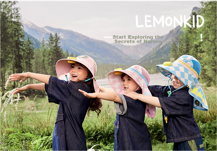 Lemonkid Children's Sun Protection Hat with Fan, Boys And Girls UV-Resistant Cap, Cool Baby Sunhat 15