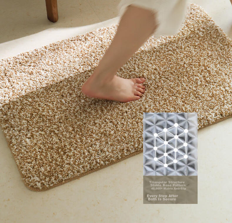 Saibosi Washable Bathroom Doorway Mat, Antibacterial, Absorbent, Non-Slip Foot Mat, Plain Color Carpet for Bathroom Doors, 40X60CM 14