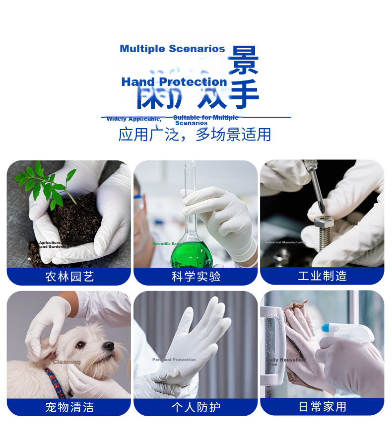 Inco Medical Disposable Nitrile Protective Gloves Comfortable Fit Industrial Labor Protection Size S White 100pcs/Box 9