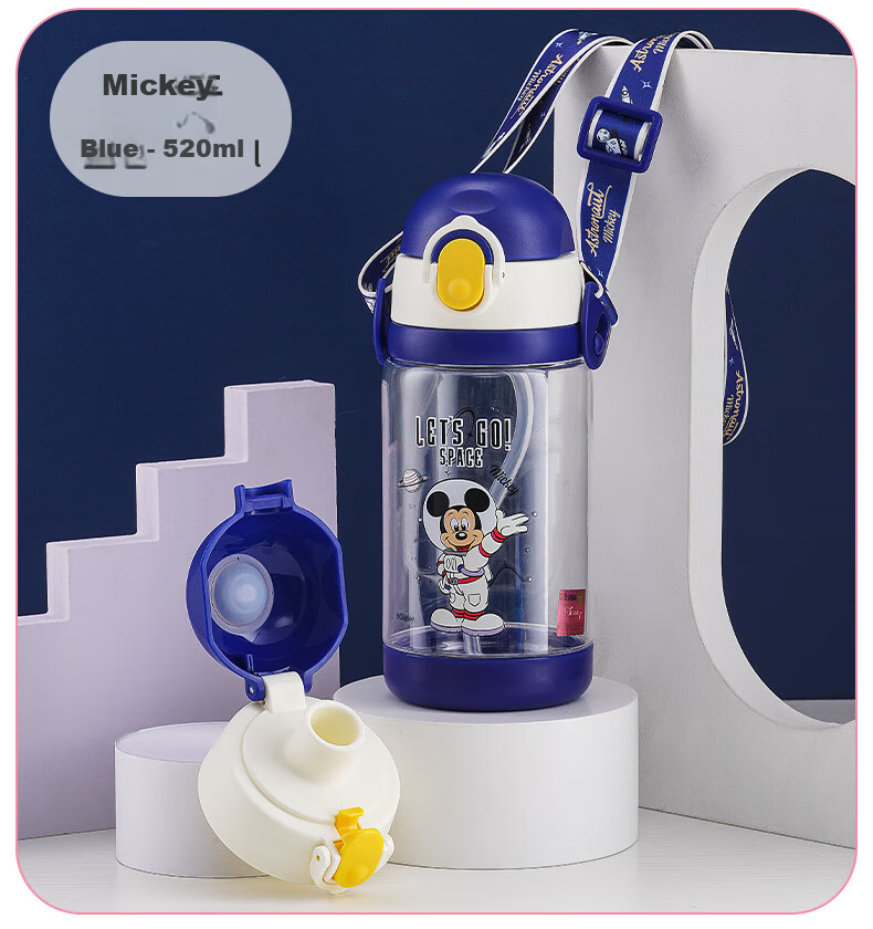Disney Kids Summer Straw Cup Primary School Direct Drinking Anti-Fall Water Bottle Kindergarten Baby Water Cup 23