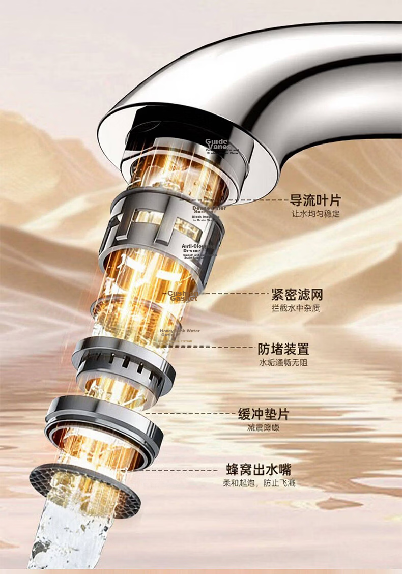 Vanward Basin Faucet Bathroom Sink Washbasin Faucet Bathroom Cabinet Countertop Hot and Cold Dual Control Faucet M16 15
