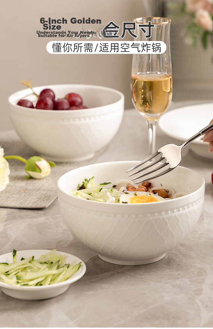Banwushenghuo Large Ceramic Soup Bowl with Lid, Double-Handled Soup Pot, High-Capacity Soup Bowl for Home Use, Underglaze Colorful Large Serving Bowl 3