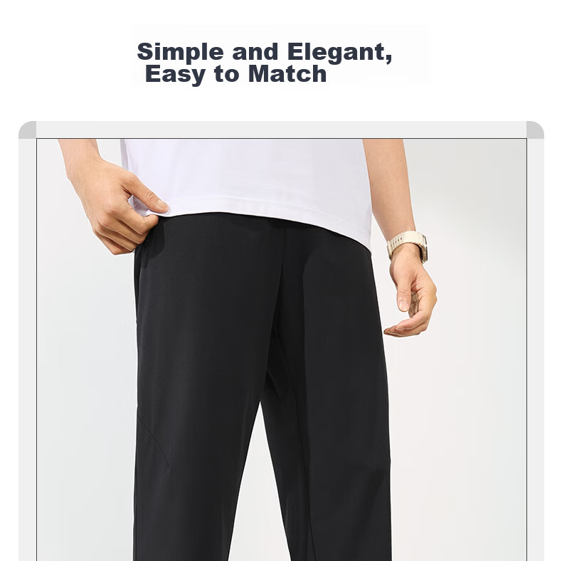 361° Men's Summer Sun Protection Ice Silk Sports Pants Casual Loose Thin Straight Nine-Point Pants 652624714H-3 7
