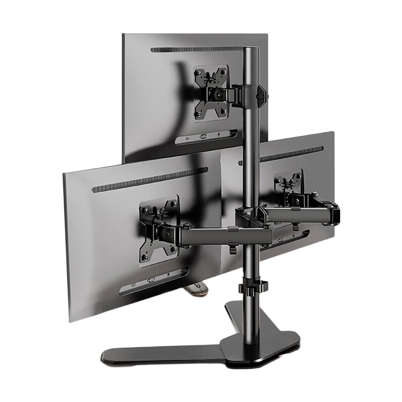 Khcoohoo Triple Monitor Stand Computer Stand 3-Screen Splicing Horizontal and Vertical Screen Switching Desktop Office Stock Trading Triple Monitor Adjustable Height Compatible 15-30 Inch