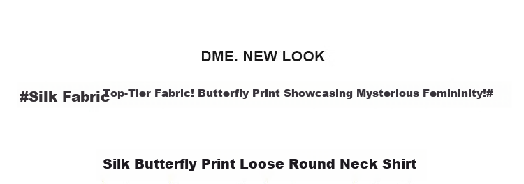 Dme Breathable Silk Smooth 100 Mulberry Silk Shirt Round Neck Printed Blouse Women's Top 1