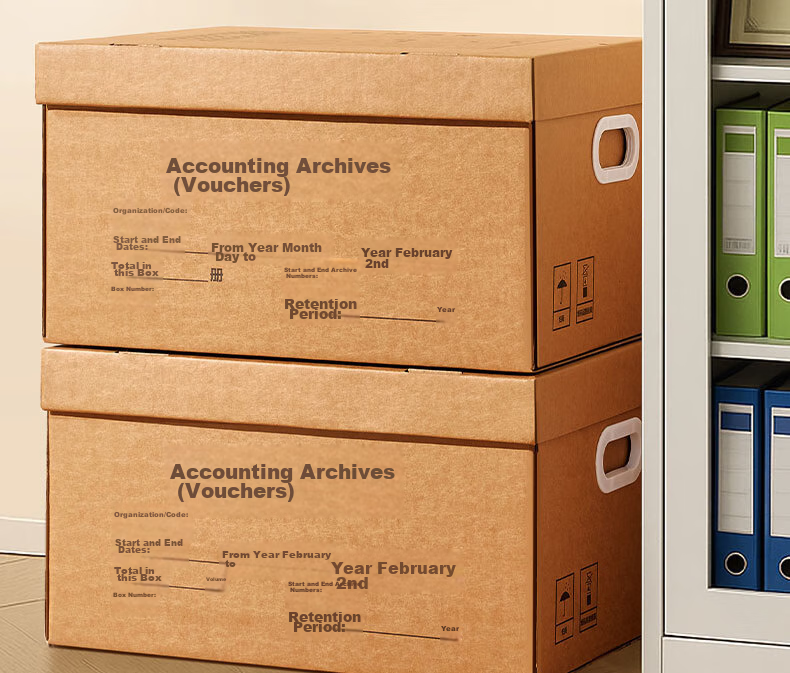 Deli Accounting Voucher Box File Box Three-Layer Thickened Cardboard Box Financial Voucher Invoice Document Storage Box Large Size 5-Pack PA123 2