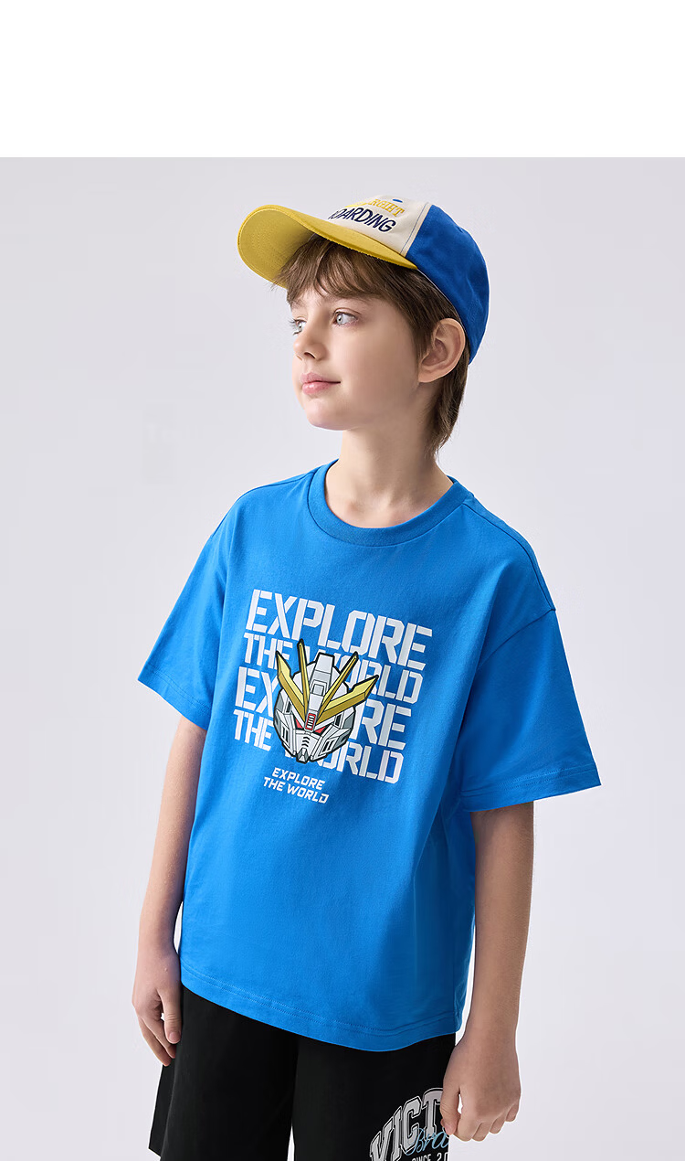 Balabala Kids Short Sleeve T-Shirt Boys Baby Summer Quick-Dry Parent-Child Base Shirt Trendy Big Kids 18
