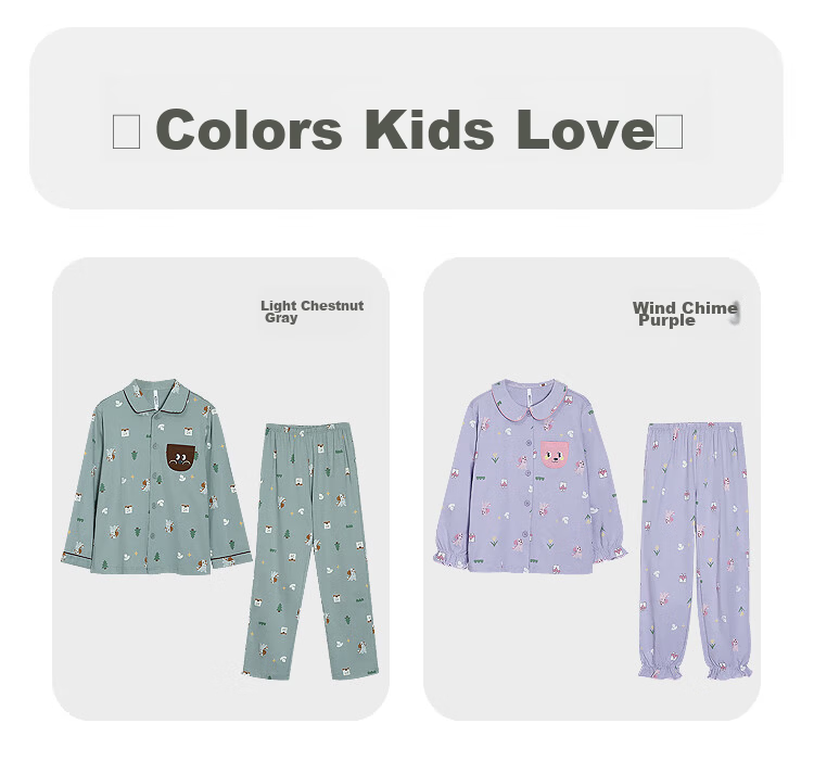 Hodohome Boys' Pajamas, Class A Pure Cotton Home Wear, Cartoon All-Over Print Long-Sleeve Cardigan Set for Boys, 103 165 30
