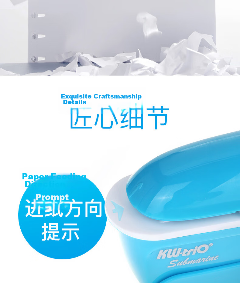 KW-Trio Needleless Stapler, Eco-Friendly Student Stapler, Handheld Small Size Stapler, Labor-Saving Binding Machine, Can Bind up to 8 Pages 11