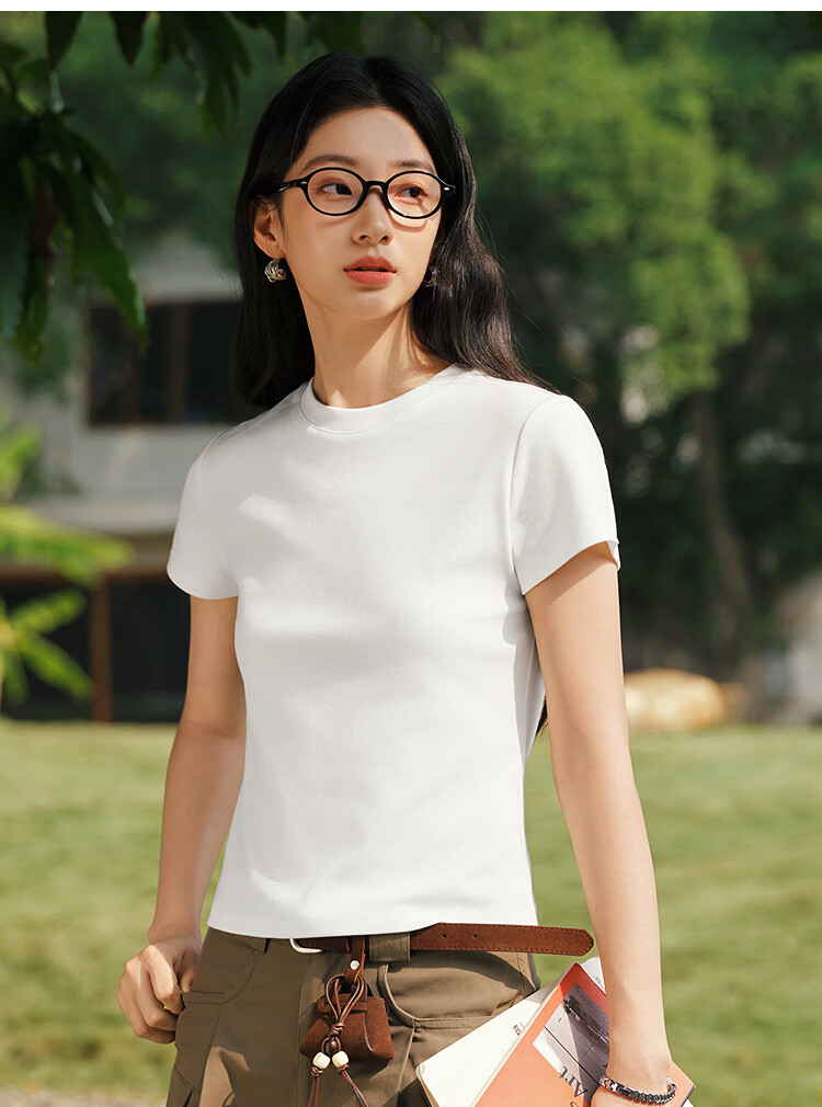 Semir Cooling Short Sleeve T-Shirt Women Summer Slim Fit Regular Shoulder Crew Neck Top 2026 Pullover 109326100004 27