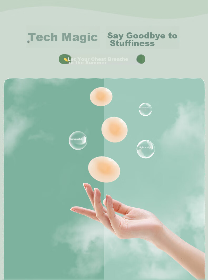 LangSha Silicone Breast Pads, Sexy Nipple Covers, Invisible Thin Breathable Bra, Ultra-Thin Anti-Exposure Camisole, Seamless Breast Stickers 5