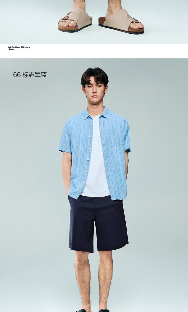 Giordano Men's Pants 2026 Summer New Lyocell Cotton Mid-Rise Straight Casual Shorts 13106309 15