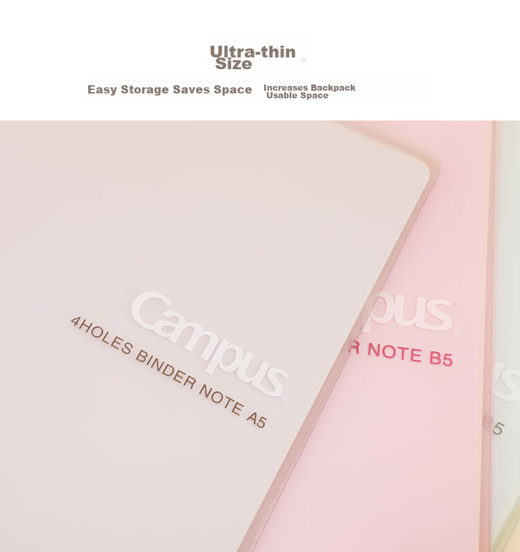 KOKUYO Muyemengjing Series Four-Ring Loose-Leaf Notebook with Large Capacity Replaceable Pages, B5/40 Pages Ruled, Snow Blue, 1 Book WSG-RUNP81LB 6