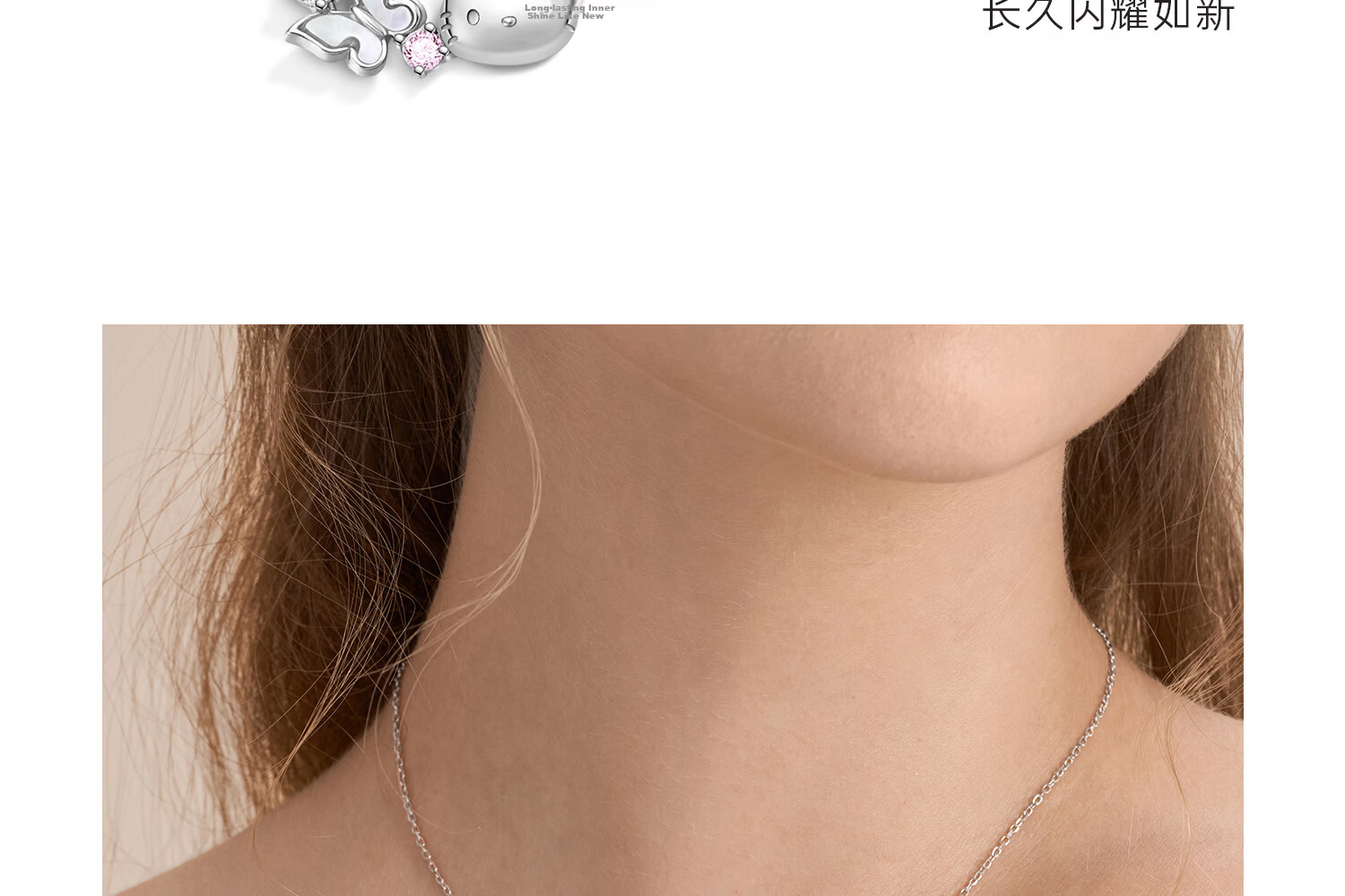 ChaoSeHui Hello Kitty Sterling Silver Necklace for Women Luxury Birthday Gift Girlfriend Qixi Valentine's Day Gift 3223 15