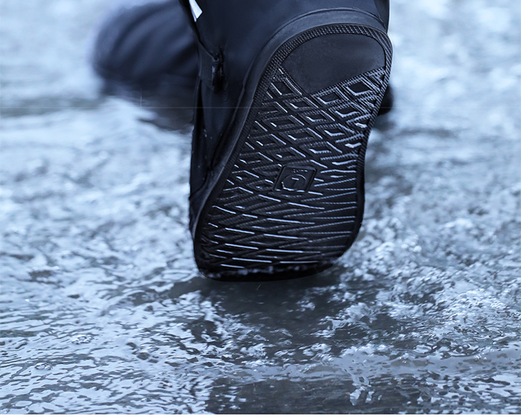 BWNK High Tube Rain Boot Covers Hiking Thickened Non-Slip Sandproof Foot Covers Outdoor Portable Unisex Rain Boots M Size Black 9