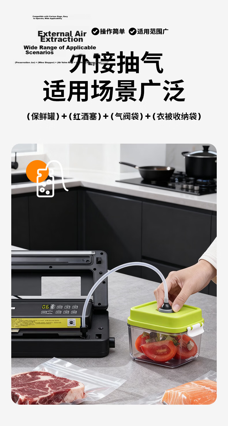 Elegant Lanpin Automatic Vacuum Sealer Small Commercial Household Dual-Use for Dry and Wet Bags Flat Surface Aluminum Foil Tea Leaf Sealing Machine 26