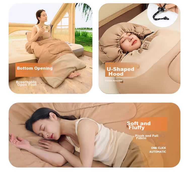 TAN XIAN ZHE Sleeping Bag for Adults, Outdoor Winter Thickened Warm Sleeping Bag, Spring And Autumn Indoor Camping Nap Dirt-Proof Sleeping Bag, 2.3KG 4