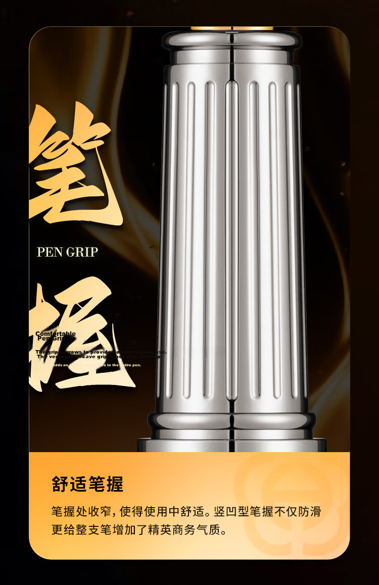 HERO E525 Series Luxury Fountain Pen Signature Pen Court Black Wall Gift Box High-End Business Gift Birthday Present Blue Gold Clip 10
