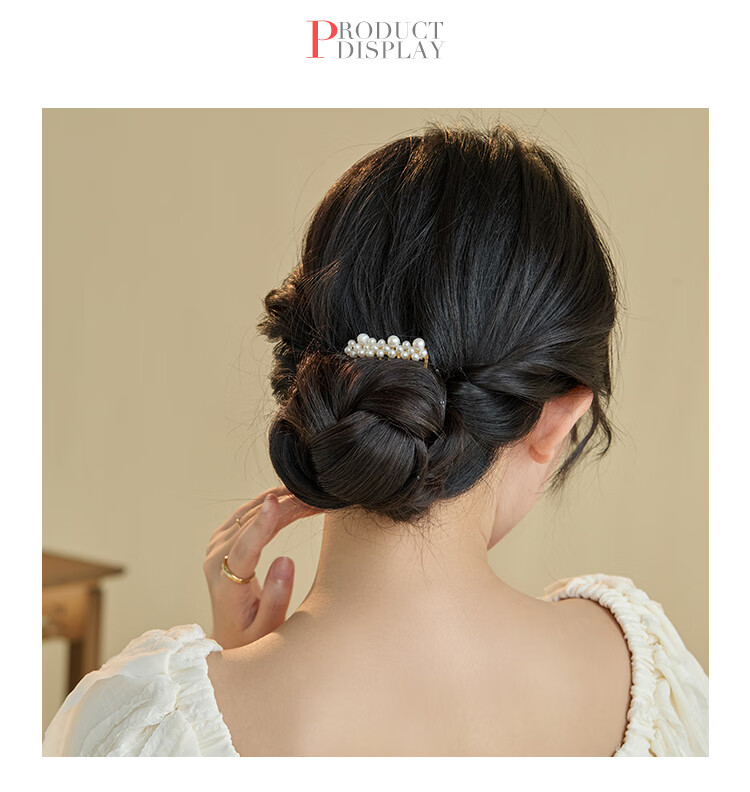 CHIMERA Freshwater Pearl Hair Comb, Bun Maker, Flyaway Hair Tamer, Bangs Clip, High-End Hairpin for Women, Mid-Autumn Festival Gift 15